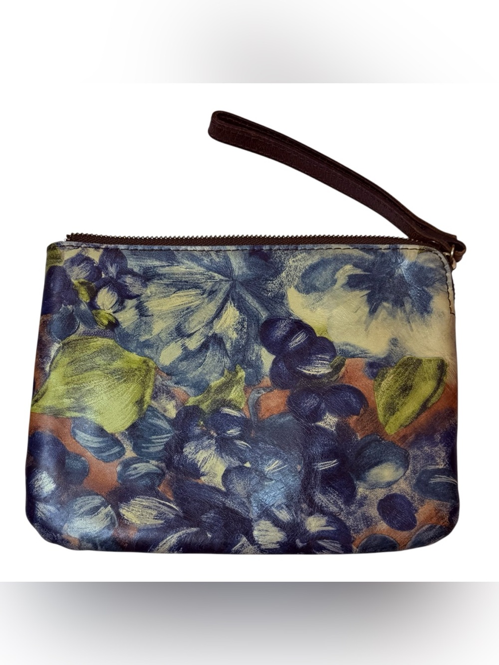 Patricia Nash Cassini Winter Bloom Floral Leather Wristlet Clutch